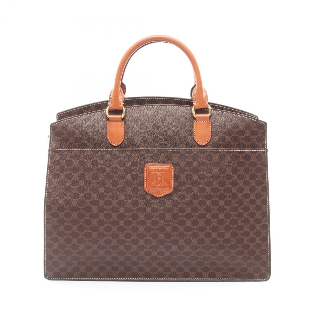 Celine Macadam Tote Bag Handbag, Coated Canvas Leather, Women's, Brown (1 of 15)