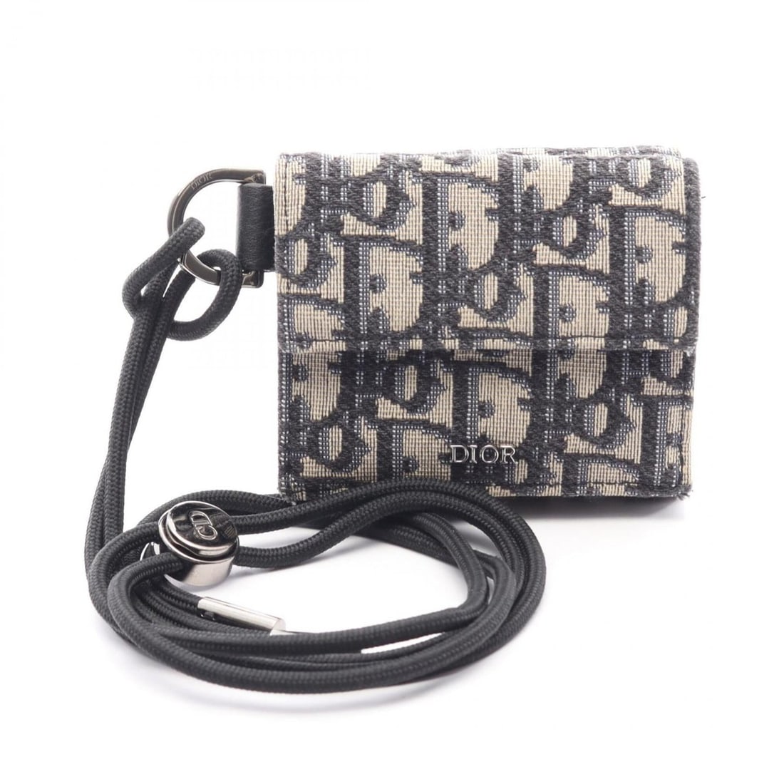 Christian Dior Dior Oblique Jacquard Tri-fold Wallet, Canvas, Women's, Beige/Navy: --- Catalog ---Category: SizeSize (HxWxD): 8cm x 9.5cm x 3cm / 3.14'' x 3.74'' x 1.18''Category: DesignType: Wallet (tri-fold)Color: Beige, NavyGender: WomenMaterial: Canvas Category: GeneralBrand: Ch