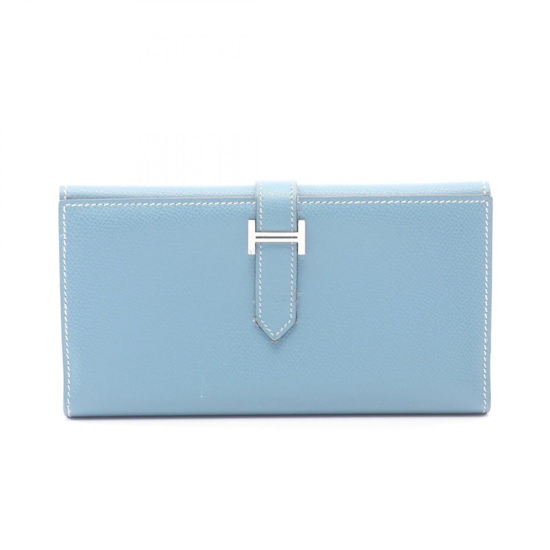 Hermes Bearn Dupri Bi-fold Long Wallet, Leather, Calfskin (Cowhide), Veau Epsom, Women's, Blue (1 of 13)