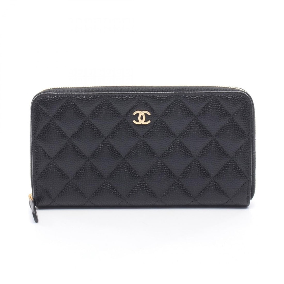 Chanel Classic Long Zip Wallet Matelassé Round Wallet, Caviar Leather (Grained Calfskin), Women's,: --- Catalog ---Category: SizeSize (HxWxD): 10.5cm x 19cm x 2cm / 4.13'' x 7.48'' x 0.78''Category: DesignType: Long wallet (bi-fold)Color: BlackGender: WomenMaterial: Grained Calfskin Category: Genera