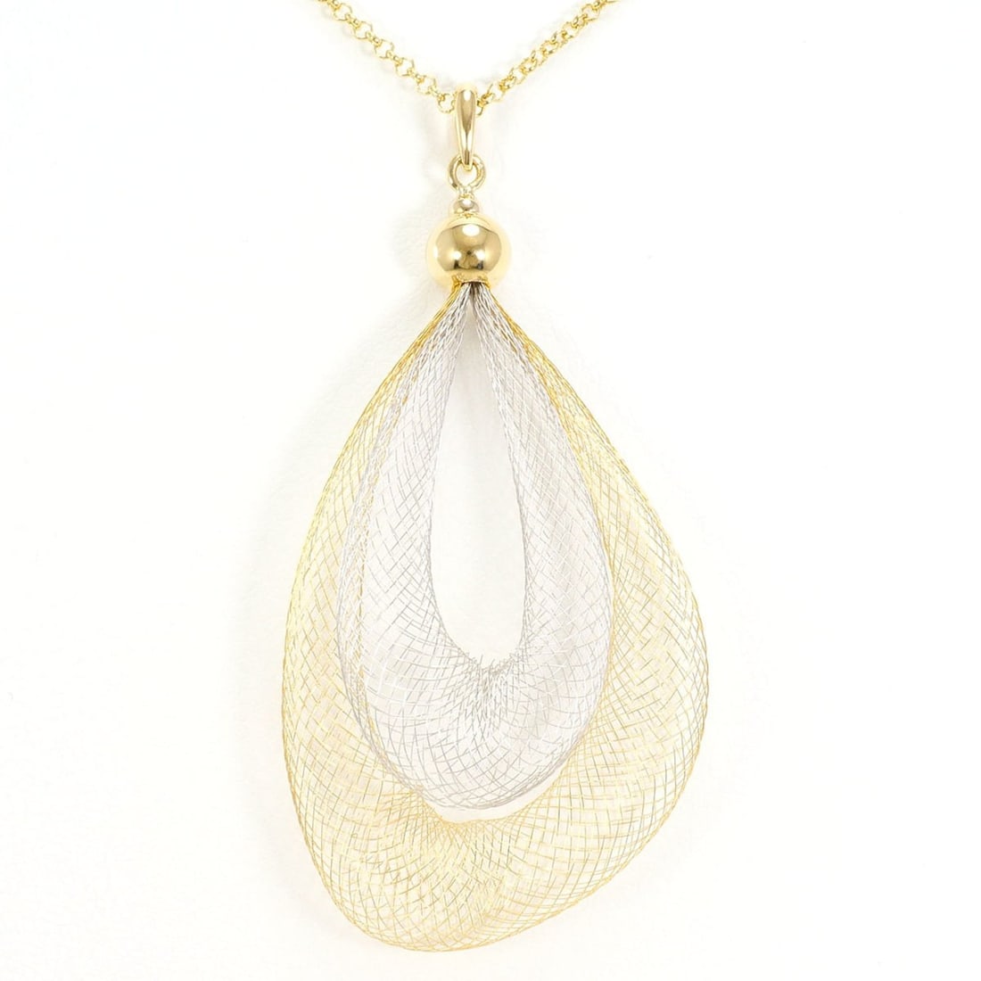 18K (18-karat) Yellow Gold Necklace, Total Weight 3.2g, 45cm, Jewelry: --- Catalog ---Category: SizeWeight: 3.2g / 0.11oz.Pendant Size: 48mm x 24mm / 1.88'' x 0.94''Neck Circumference: 45 cm / 17.71''Category: DesignColor: White gold, Yellow goldMetal: Gold, White GoldGe
