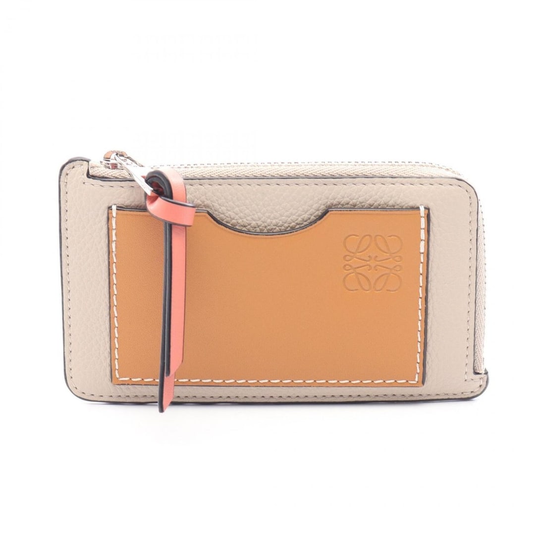 LOEWE Anagram Coin Card Holder, Business Case, Wallet, Purse, Leather, Women's, Gray/Brown,: --- Catalog ---Category: DesignType: Business card caseColor: Brown, GrayGender: WomenMaterial: Leather Category: GeneralMPN: C660Z40X07Brand: LoeweCategory: Physical PropertiesSize (HxWxD): 7.5cm x 1