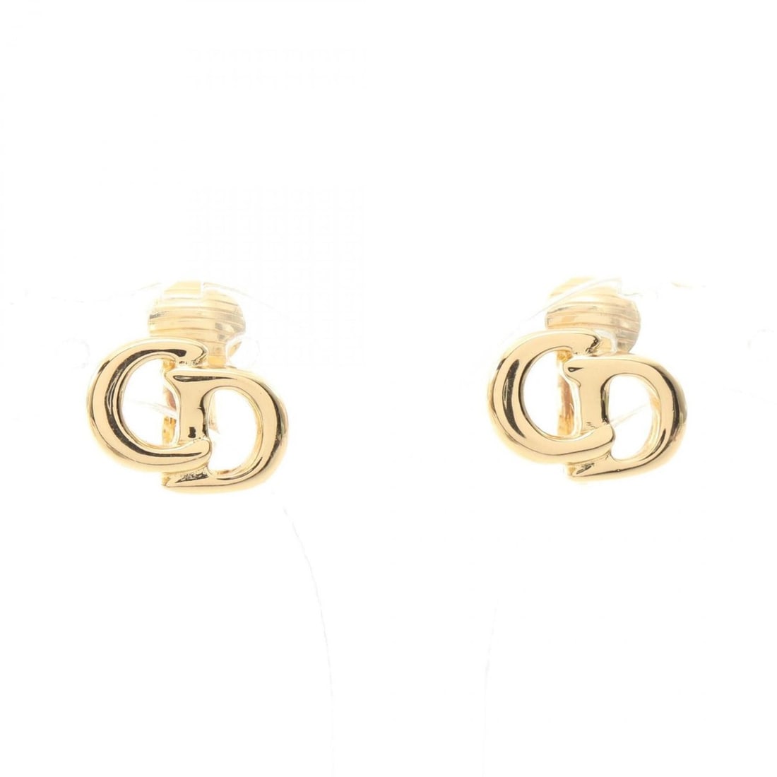Christian Dior Dior CD Logo Earrings, Gold Plated (GP), Women's, Tone (1 of 5)