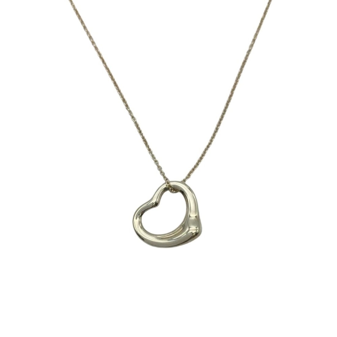 Tiffany & Co. Open Heart Necklace, SV925, 2.9g, Silver: --- Catalog ---Category: SizePendant Size: 14mm x 16mm / 0.55'' x 0.62''Neck Circumference: 41 cm / 16.14''Category: DesignColor: SilverGender: WomenMaterial: Silver 925Necklace Type: NecklaceCategory