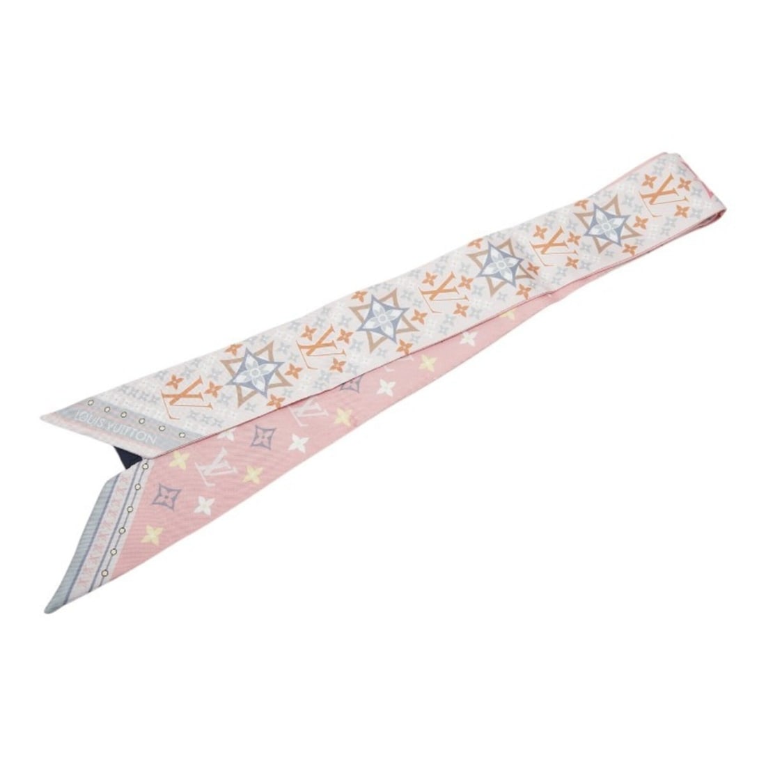 Louis Vuitton Bandeau BB Flowers Forever Scarf M77683 Pink Multicolor Silk Women's LOUIS VUITTON (1 of 9)