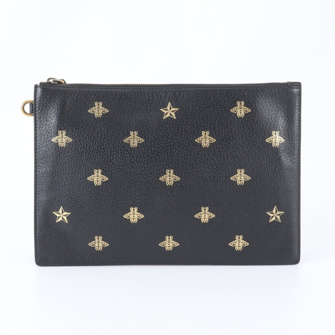 Gucci Bee Star 495066 Leather Second Bag Clutch Handbag Pouch Black Men's: --- Catalog ---Category: SizeSize (HxWxD): 21cm x 30cm x 1cm / 8.26'' x 11.81'' x 0.39''Category: DesignType: Handbag, PouchColor: BlackGender: MenMaterial: Leather Category: GeneralMPN: 495066Brand: 
