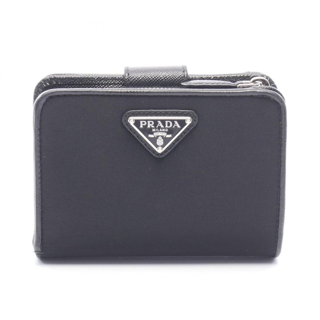 Prada bi-fold wallet, nylon and leather, women's, black, 1ML018 (1 of 11)