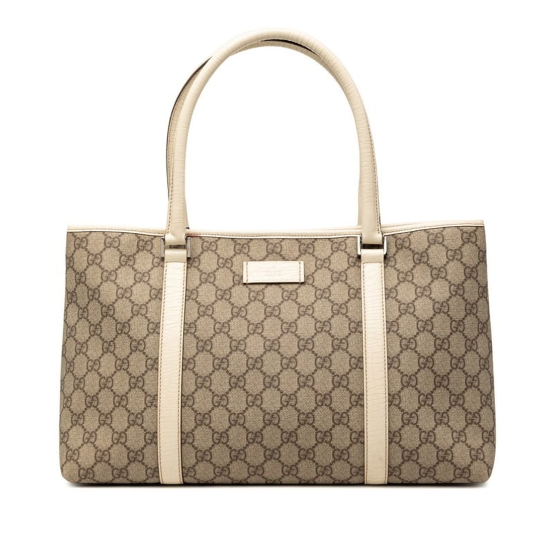 Gucci GG Supreme Tote Bag Shoulder 114595 Beige White Leather Women's GUCCI: --- Catalog ---Category: SizeSize (HxWxD): 24cm x 37cm x 14cm / 9.44'' x 14.56'' x 5.51''Category: DesignType: Shoulder bag, Tote bagColor: Beige, WhiteGender: WomenMaterial: GG Supreme Category: Gene