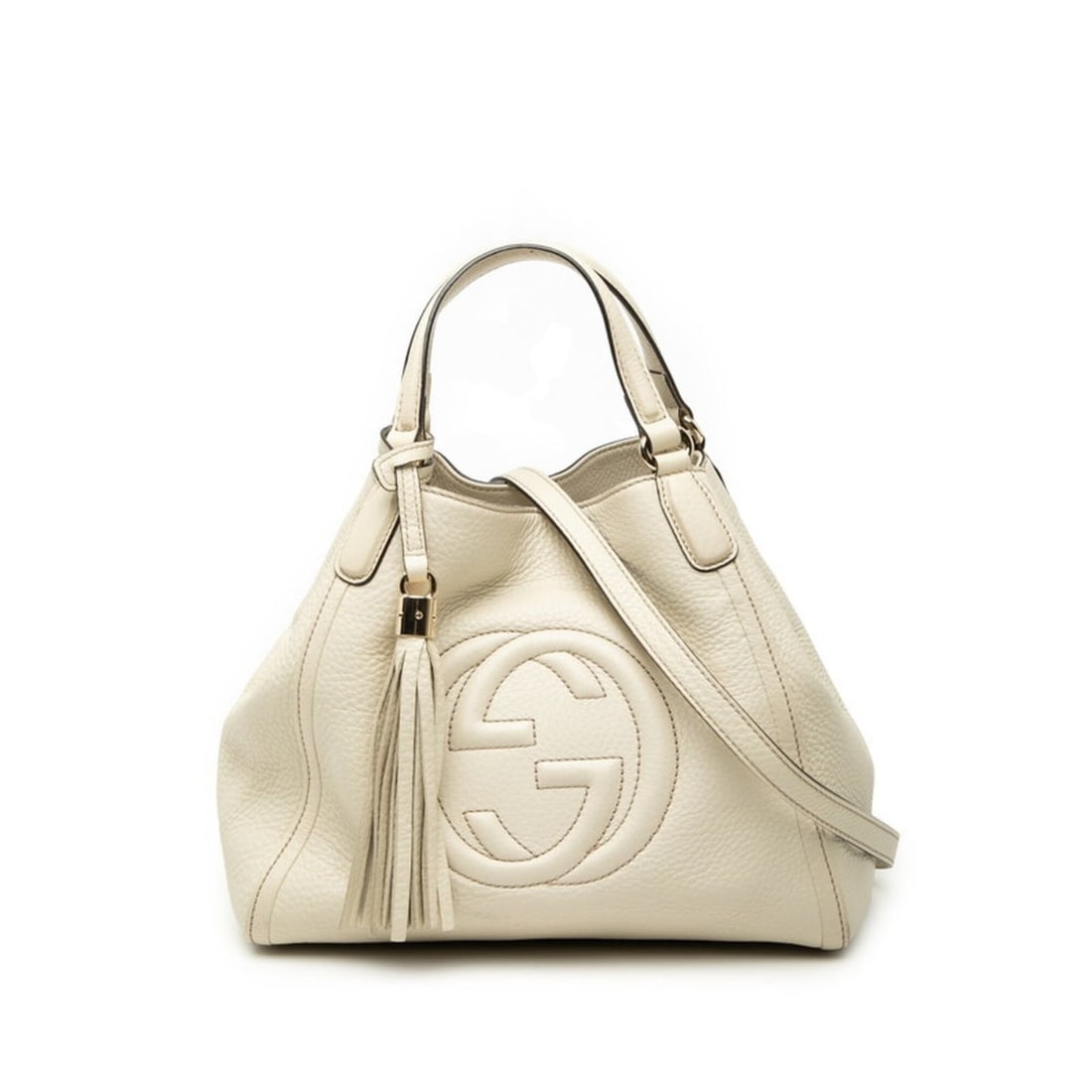 Gucci Interlocking G Soho Handbag Shoulder Bag 2WAY 336751 White Leather Women's GUCCI (1 of 6)