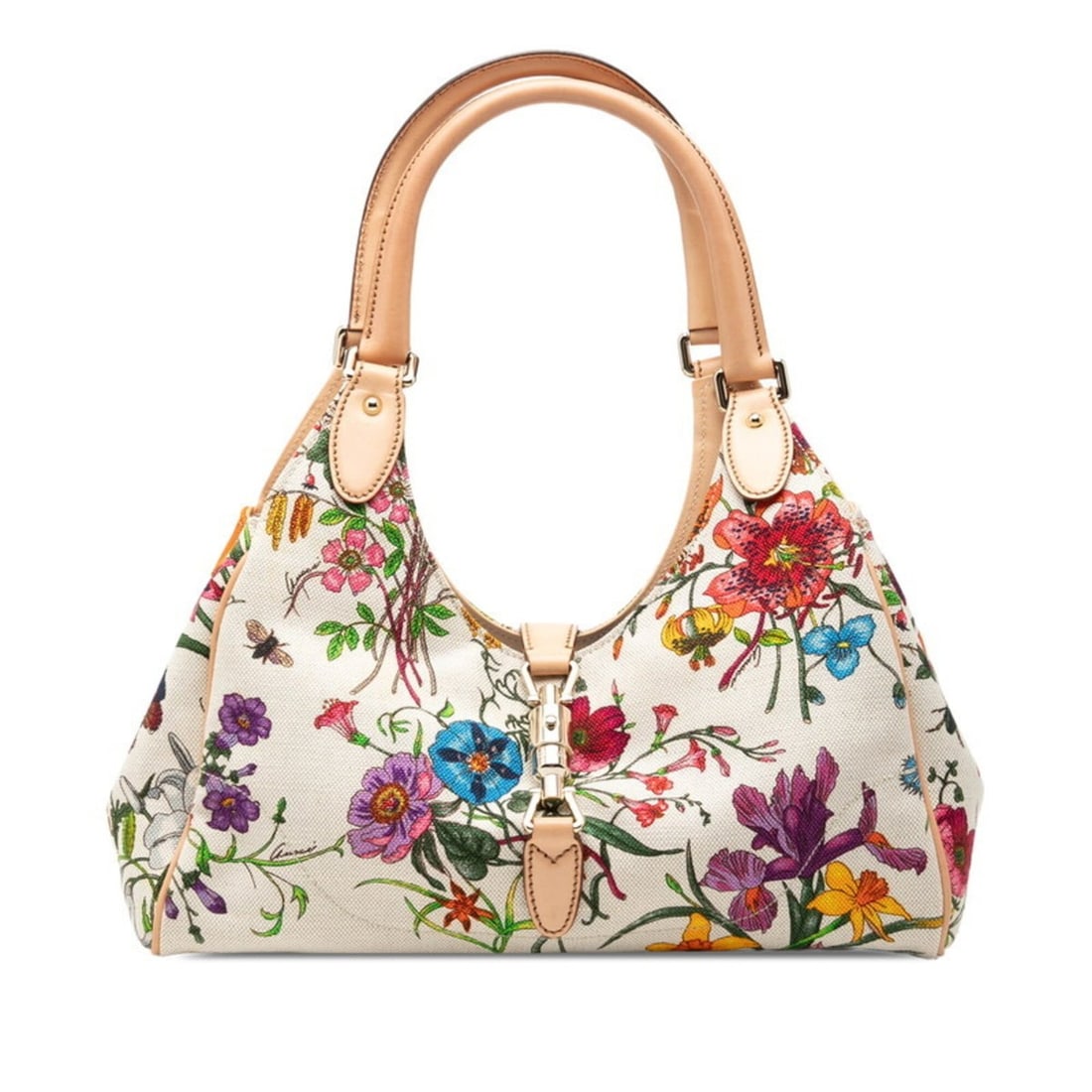 Gucci New Jackie Flora Flower Handbag Shoulder Bag 145819 Ivory Multicolor Canvas Leather Women's: --- Catalog ---Category: SizeSize (HxWxD): 24cm x 31.5cm x 11cm / 9.44'' x 12.4'' x 4.33''Category: DesignType: Handbag, Shoulder bagColor: Ivory, Multi-colorGender: WomenMaterial: Ivory Category: Gen
