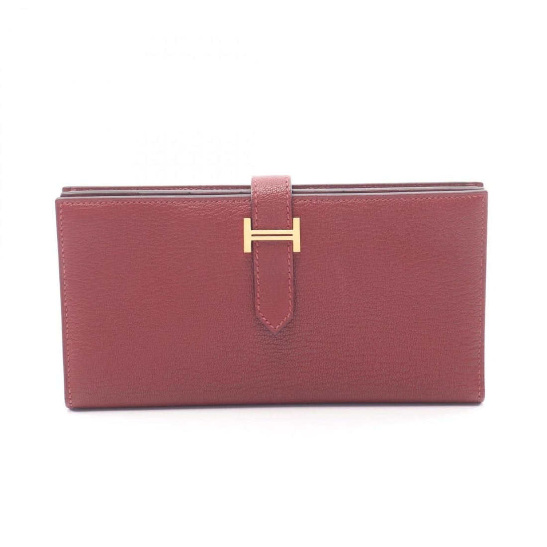 Hermes Bearn Soufflet Rouge H Bi-fold Long Wallet, Chevre Leather, Women's, Bordeaux (039078CC): --- Catalog ---Category: SizeSize (HxWxD): 9cm x 17.5cm x 2cm / 3.54'' x 6.88'' x 0.78''Category: DesignType: Long wallet (bi-fold)Color: Bordeaux, Rouge HGender: WomenMaterial: Chevre leather Categor