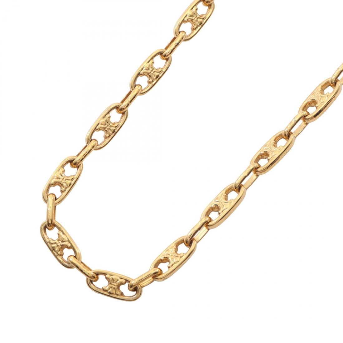 Celine Triomphe Chain Necklace, Gold Plated (GP), Women's, Tone: --- Catalog ---Category: SizeNeck Circumference: 60.5 cm / 23.81''Category: DesignColor: GoldGender: WomenMaterial: Gold platingNecklace Type: NecklaceCategory: GeneralBrand: Celine--- Item List ---Se