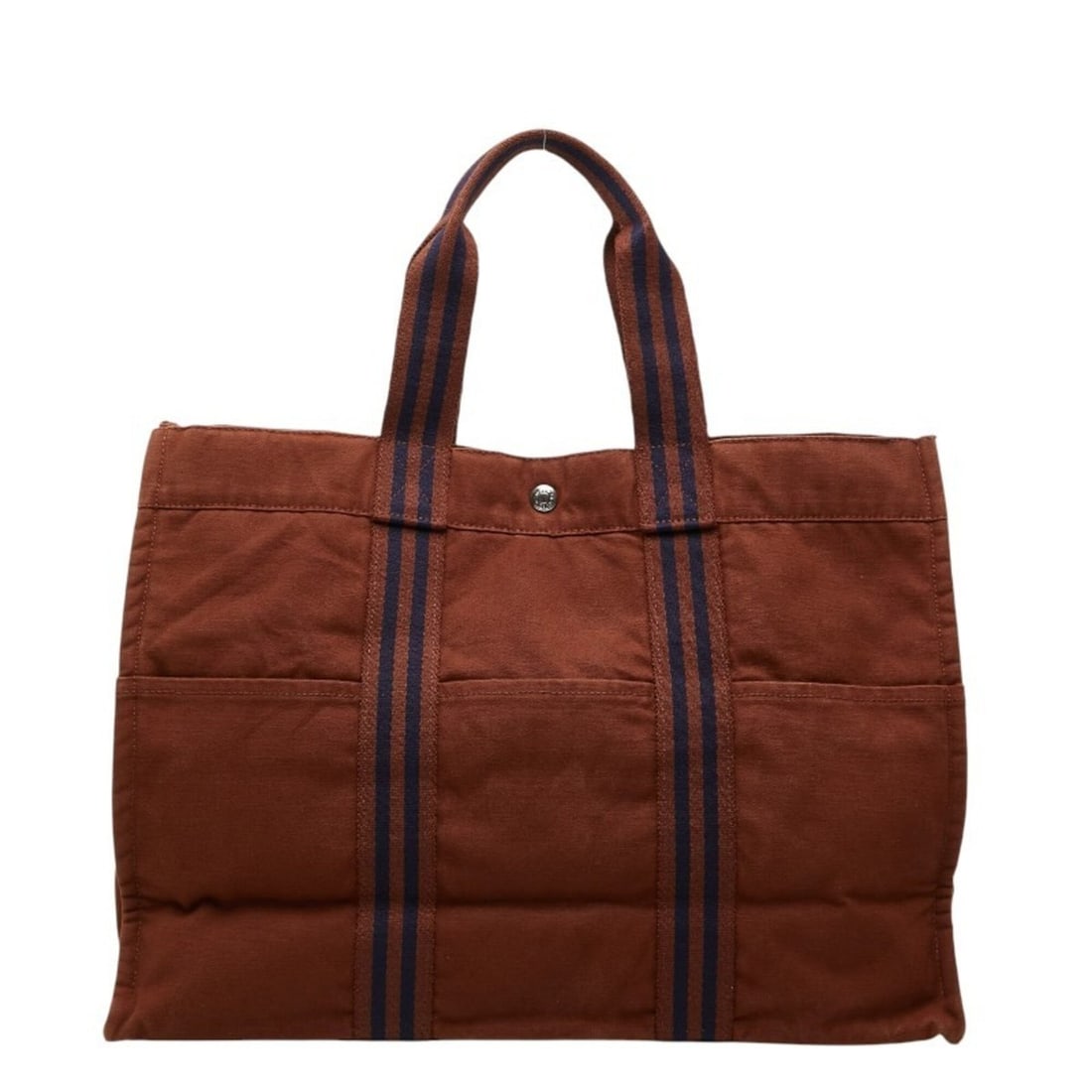 Hermes Fourre-Tout GM Handbag Tote Bag Brown Navy Canvas Women's HERMES (1 of 10)