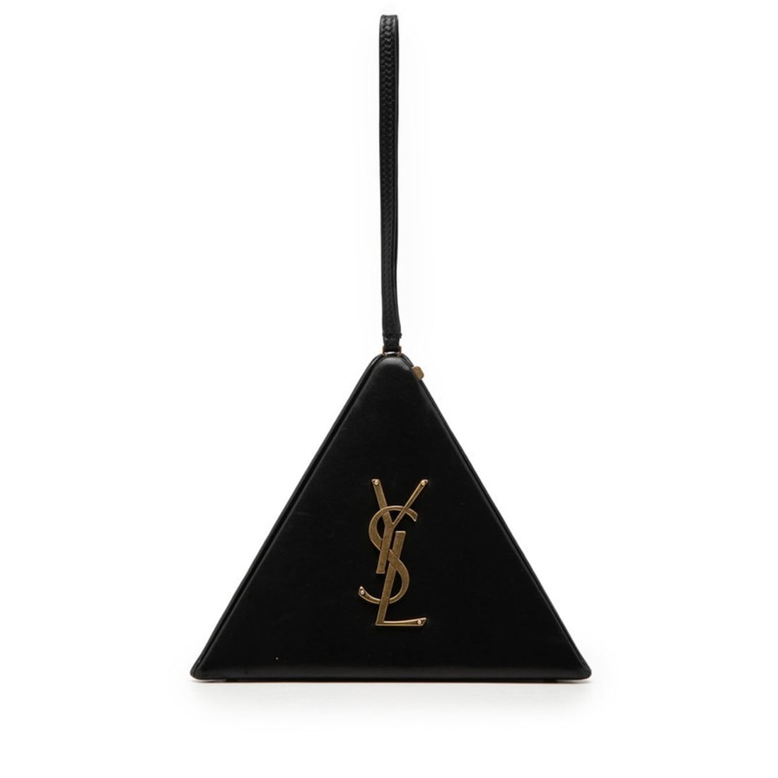 Saint Laurent Cassandra YSL Logo Pyramid Handbag Pouch Black Leather Women's SAINT LAURENT (1 of 12)