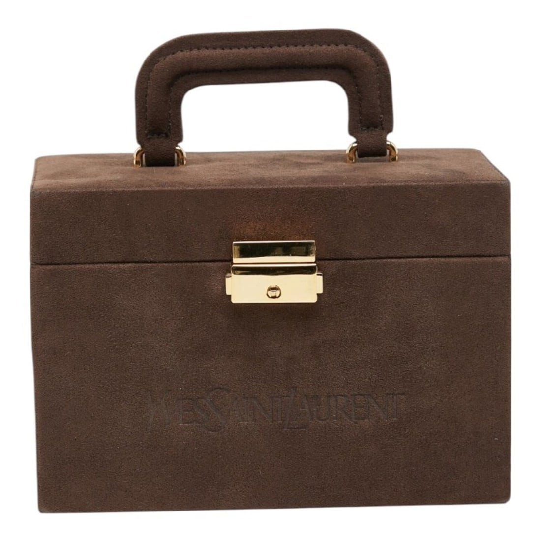 Yves Saint Laurent Saint Laurent Logo Jewelry Box Set Vanity Bag Brown Suede Leather Women's SAINT (1 of 15)