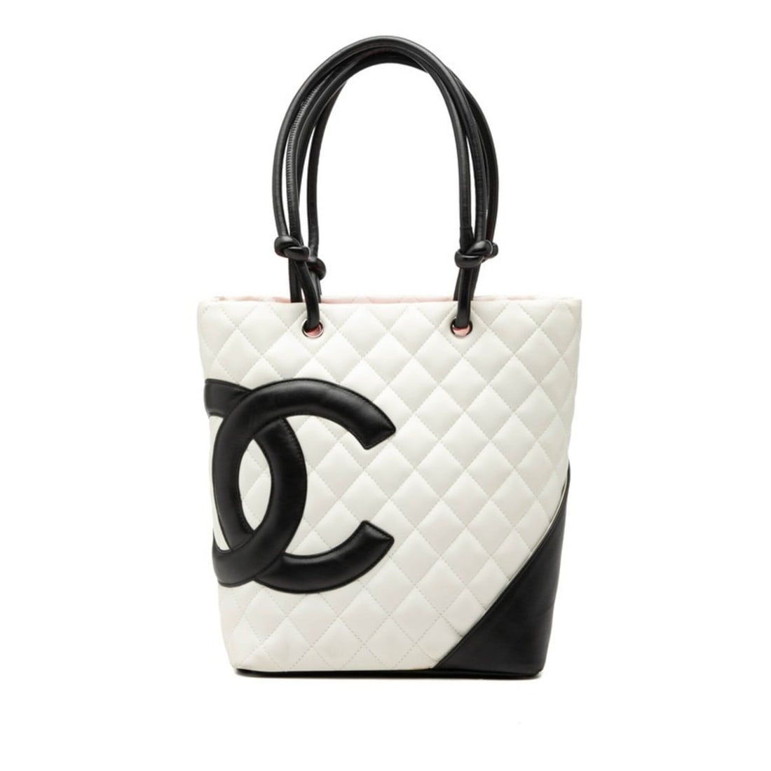 Chanel Cambon Line Matelassé Coco Mark Tote Bag Handbag Shoulder White Black Leather Women's CHANEL: --- Catalog ---Category: SizeSize (HxWxD): 24cm x 20cm x 11cm / 9.44'' x 7.87'' x 4.33''Category: DesignType: Handbag, Tote bagColor: Black, WhiteGender: WomenMaterial: Leather Category: GeneralBrand: