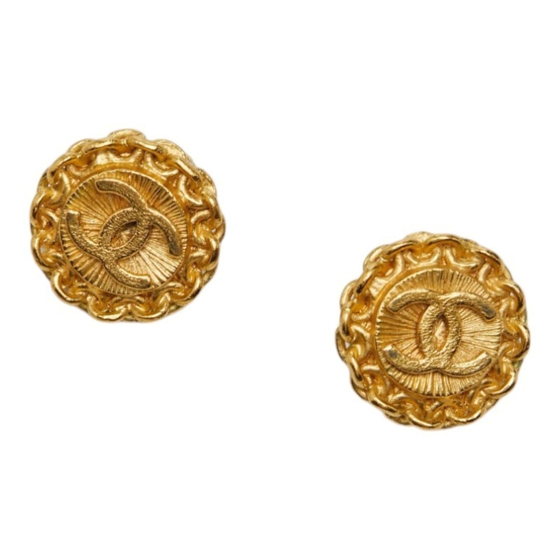 Chanel Coco Mark Vintage Earrings 96P Gold Plated Women's CHANEL (1 of 10)