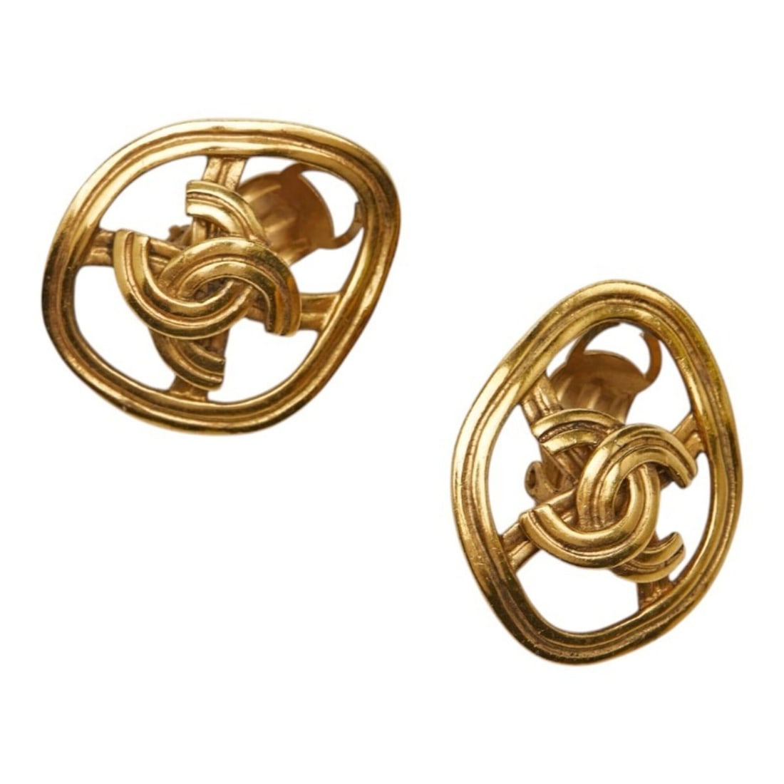 Chanel Coco Mark Vintage Earrings 96P Gold Plated Women's CHANEL (1 of 10)