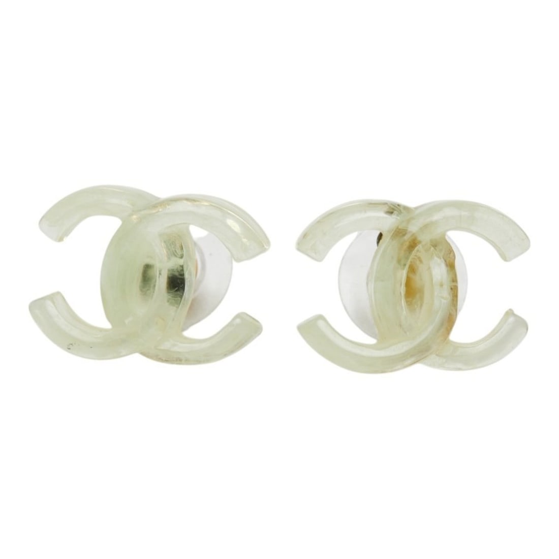 Chanel Coco Mark Earrings, Clear Green Tones, Gold Plated Plastic, Women's CHANEL: --- Catalog ---Category: SizeSize (HxWxD): 13.10mm x 17.90mm / 0.52'' x 0.70''Category: DesignType: Stud earringsColor: Clear, Gold, GreenGender: WomenMaterial: Gold plating, PlasticCategory: GeneralB