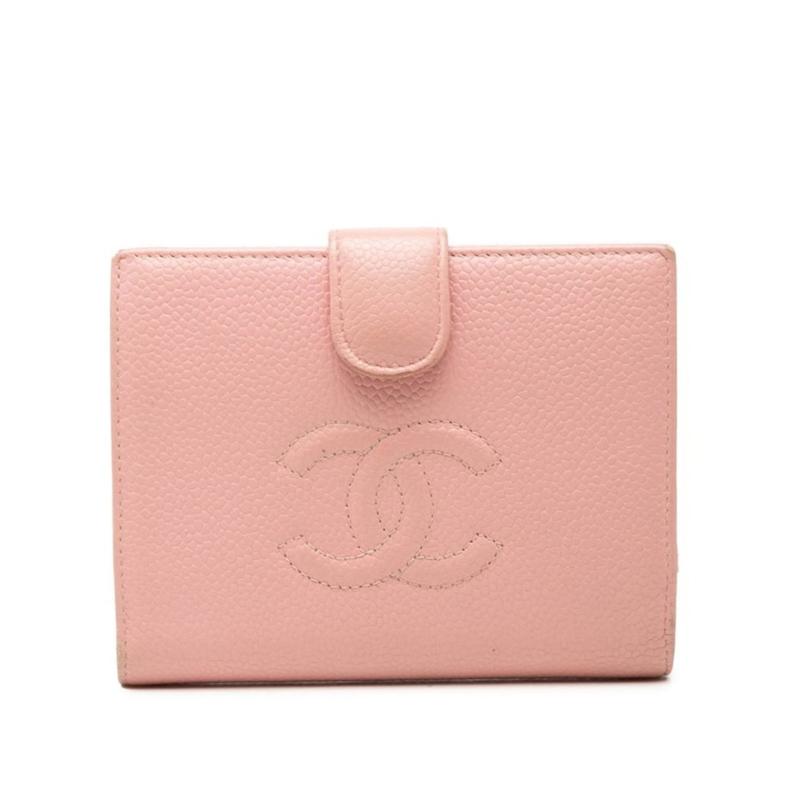 Chanel Coco Mark Bi-fold Wallet, Pink Caviar Leather, Women's CHANEL: --- Catalog ---Category: SizeSize (HxWxD): 9.5cm x 12cm x 1.5cm / 3.74'' x 4.72'' x 0.59''Category: DesignType: Wallet (bi-fold)Color: PinkGender: WomenMaterial: Grained Calfskin Category: GeneralBran