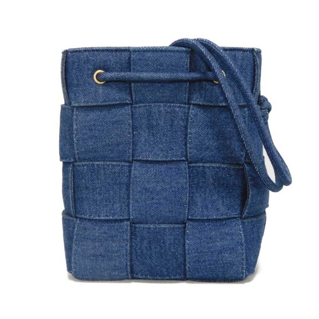Bottega Veneta Cassette Small Bucket Bag, Blue, RFID-protected, Maxi, Intrecciato Denim, 743789 (1 of 16)