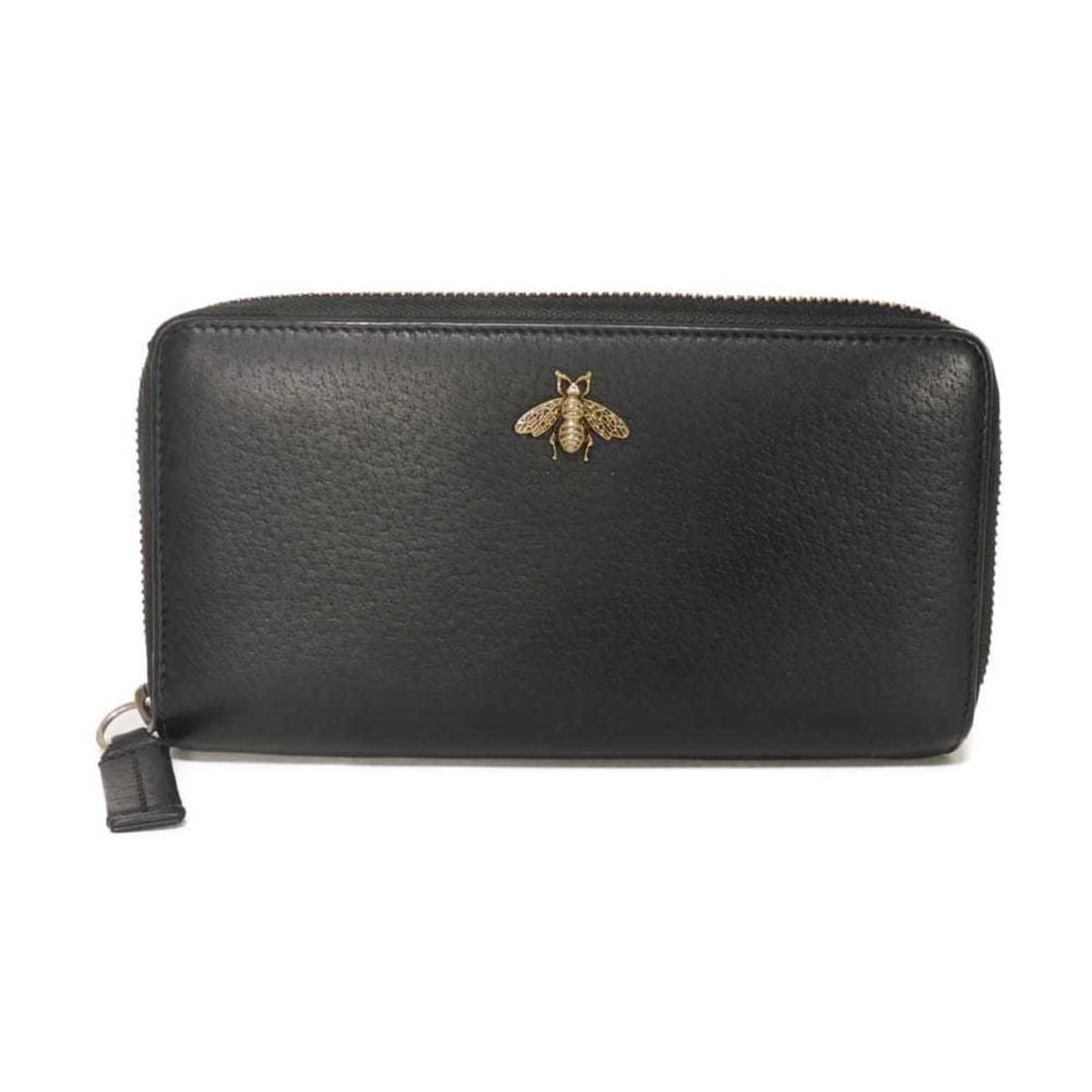 Gucci Animalier Zip-Around Wallet with Bee Compartment, Round Zipper, Metal, Black, 523667, Men's &: --- Catalog ---Category: SizeSize (HxWxD): 10cm x 19cm x 2.3cm / 3.93'' x 7.48'' x 0.9''Category: DesignType: Long wallet (bi-fold)Color: BlackGender: Men,WomenMaterial: Leather Category: GeneralBrand