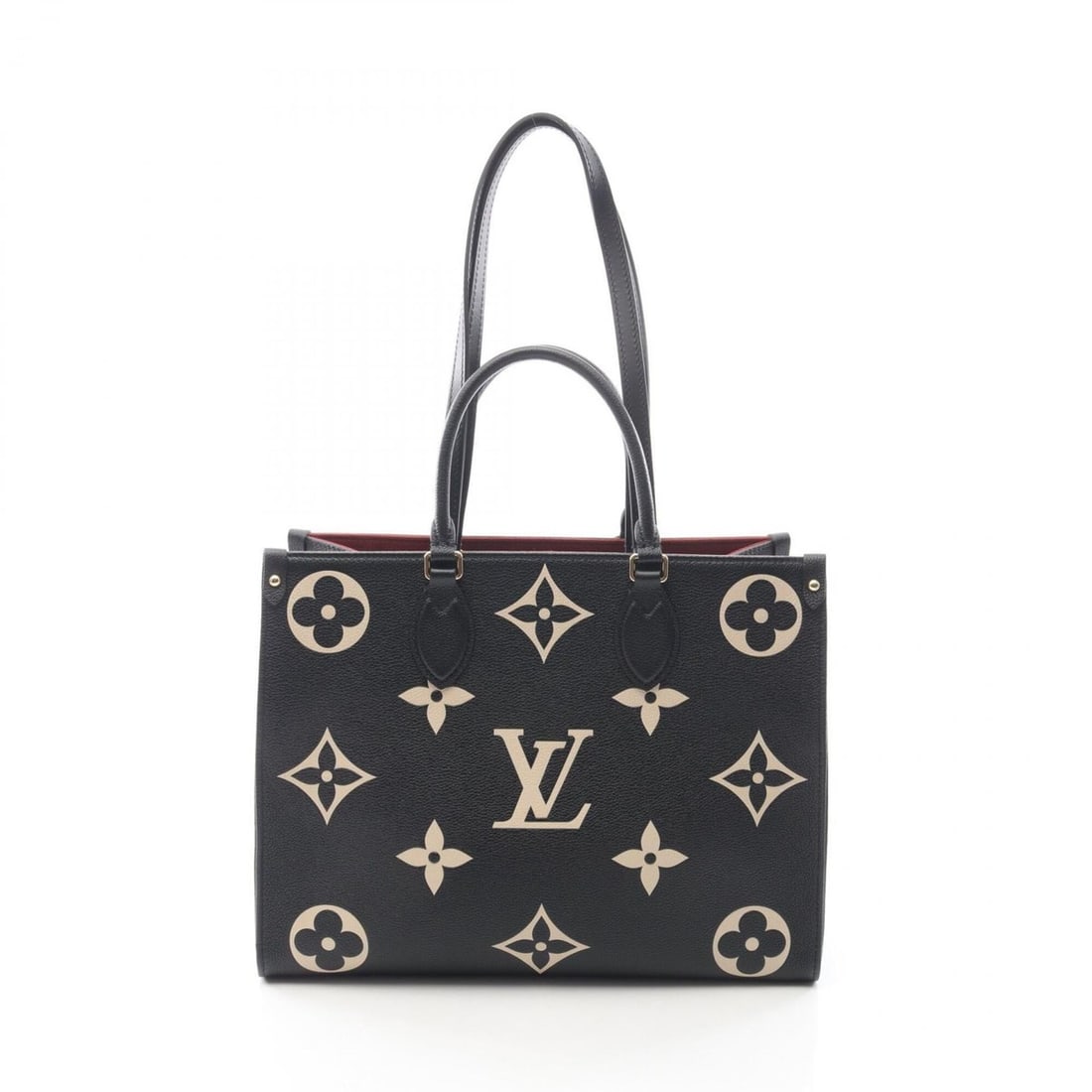 Louis Vuitton OnTheGo MM 2-Way Tote Bag/Handbag, Leather, Monogram Empreinte, Women's, Black, M45495 (1 of 8)