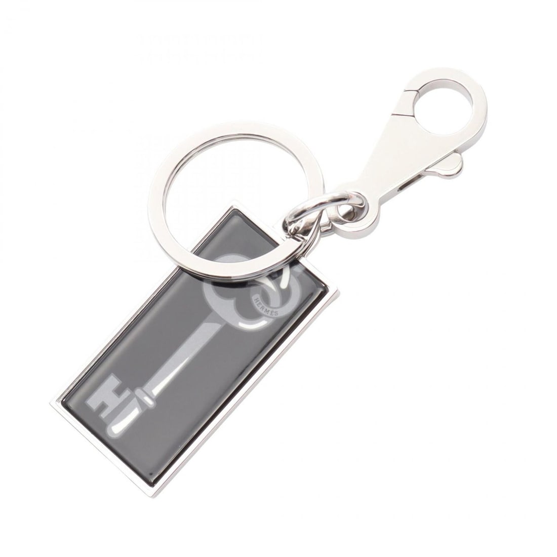 Hermes Illusion Keyring Charm Accessory, Metal, Women's, Black/Silver (1 of 16)
