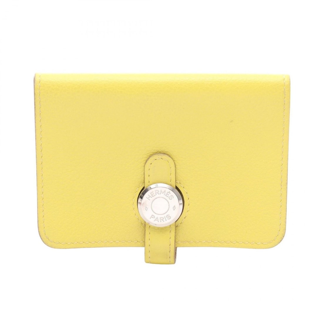 Hermes Dogon Business Card Holder/Card Case, Leather, Evercolor, Women's, Yellow: --- Catalog ---Category: DesignType: Card caseColor: Lime, YellowGender: WomenMaterial: Leather Category: GeneralBrand: HermesCategory: Physical PropertiesSize (HxWxD): 7.5cm x 10.5cm x 2cm / 2.95'' x