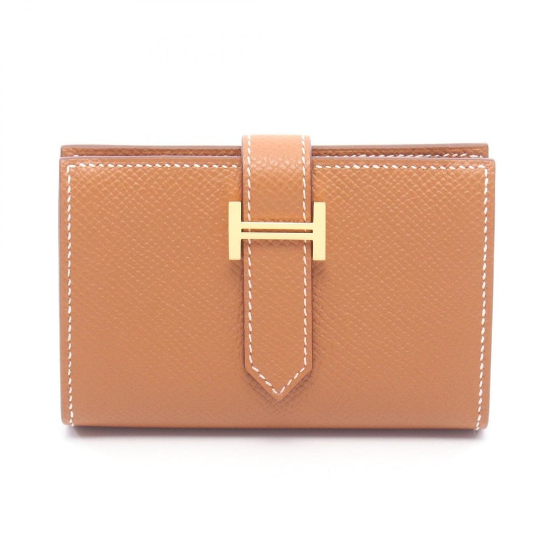Hermes Bearn Mini business card holder/card case, leather, calfskin (cowhide), Veau Epsom, brown.: --- Catalog ---Category: DesignType: Card caseColor: Brown, GoldGender: WomenMaterial: Epsom leather , Leather Leather/Fur Type: CalfskinCategory: GeneralBrand: HermesCategory: Physical PropertiesSize