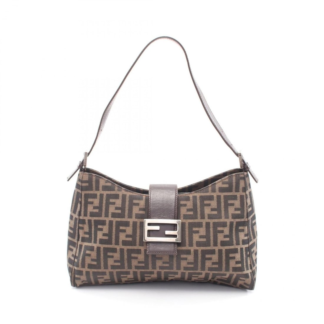 Fendi Zucca Mamma Bucket Shoulder Bag/Handbag, Canvas and Leather, Women's, Brown/Black (1 of 10)