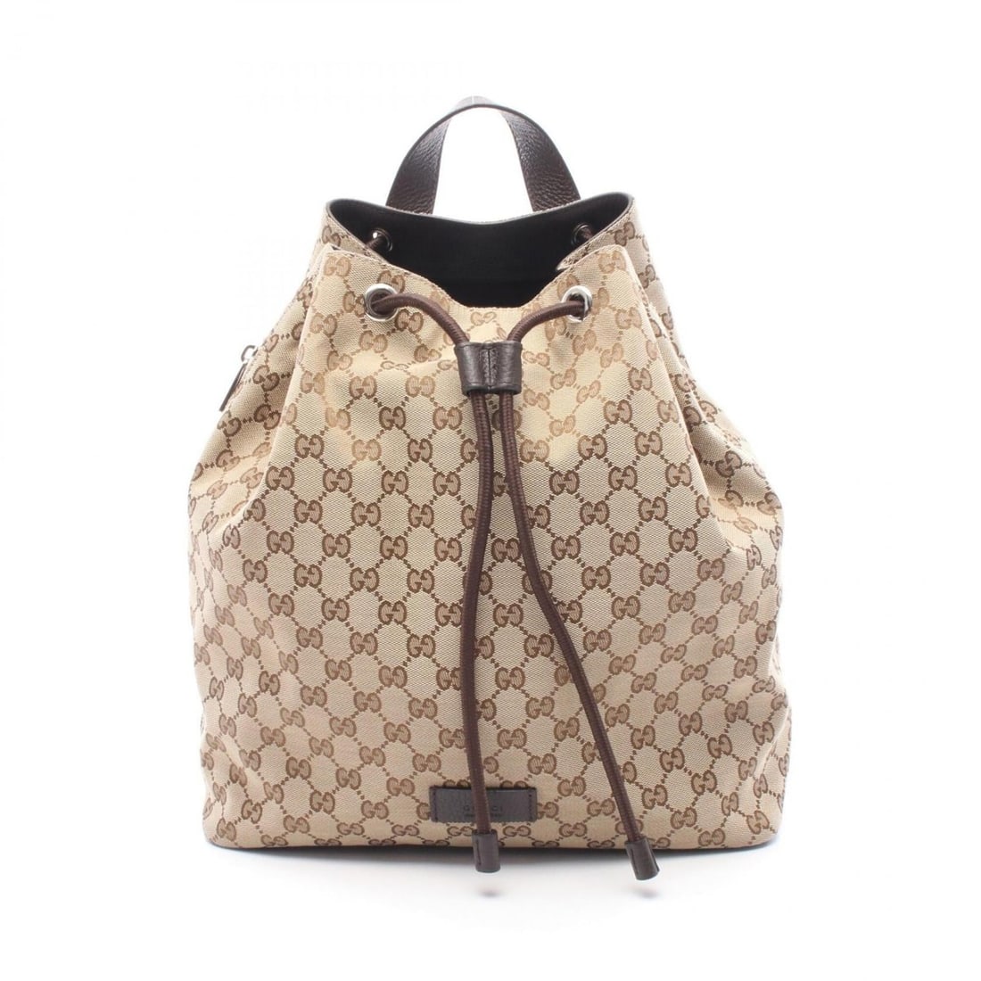 Gucci GG Canvas Backpack/Handbag, and Leather, Women's, Beige/Brown, 449175: --- Catalog ---Category: SizeSize (HxWxD): 34cm x 31cm x 14.5cm / 13.38'' x 12.2'' x 5.7''Category: DesignType: Backpack, HandbagColor: Beige, BrownGender: WomenMaterial: Canvas , Leather Category: Ge