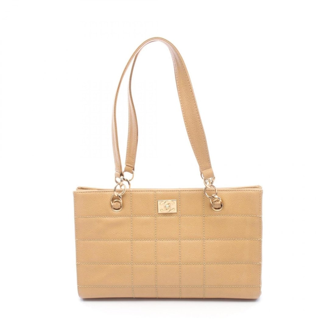 Chanel Chocolate Bar Tote Bag/Handbag, Caviar Leather (Grained Calfskin), Women's, Beige (1 of 10)