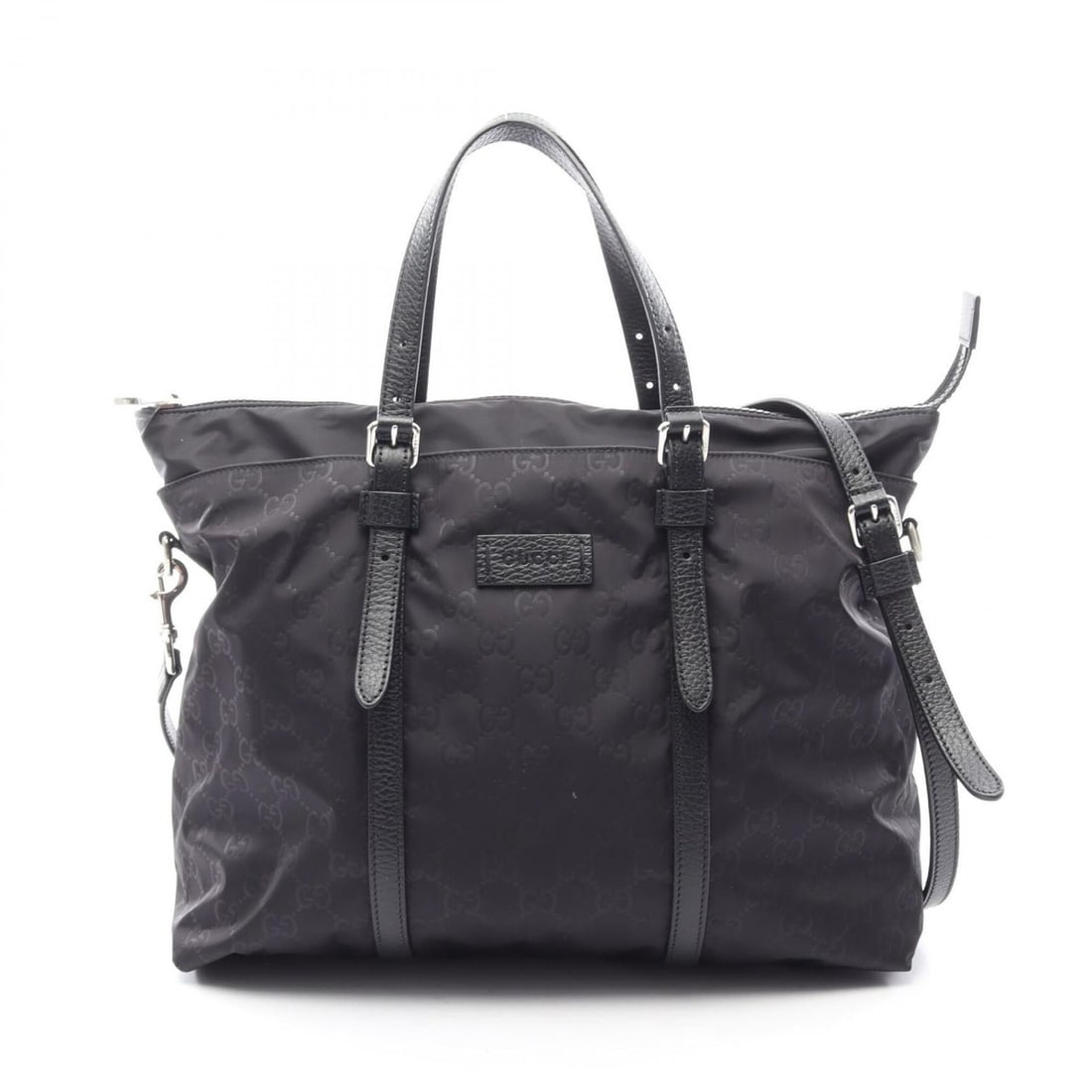 Gucci GG pattern 2-way tote bag/handbag, nylon and leather, women's, black, 510332: --- Catalog ---Category: SizeSize (HxWxD): 27cm x 35cm x 15cm / 10.62'' x 13.77'' x 5.9''Category: DesignType: Handbag, Tote bagColor: BlackGender: WomenMaterial: Nylon Category: GeneralMPN: 510332Bra