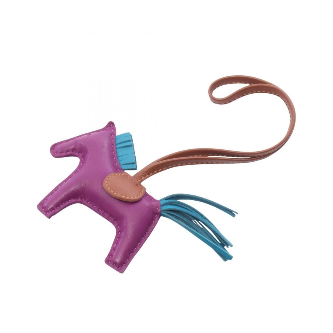 Hermes Rodeo PM Anemone Fauve Blue Izmir Charm Accessory Agneau Milo Women's Purple Brown Green (1 of 10)