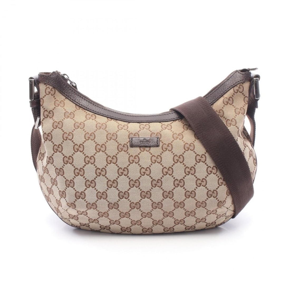 Gucci GG Canvas Shoulder Bag/Handbag, and Leather, Women's, Beige/Brown, 181092: --- Catalog ---Category: SizeSize (HxWxD): 20cm x 28cm x 10cm / 7.87'' x 11.02'' x 3.93''Category: DesignType: Handbag, Shoulder bagColor: Beige, BrownGender: WomenMaterial: Canvas , Leather Category: