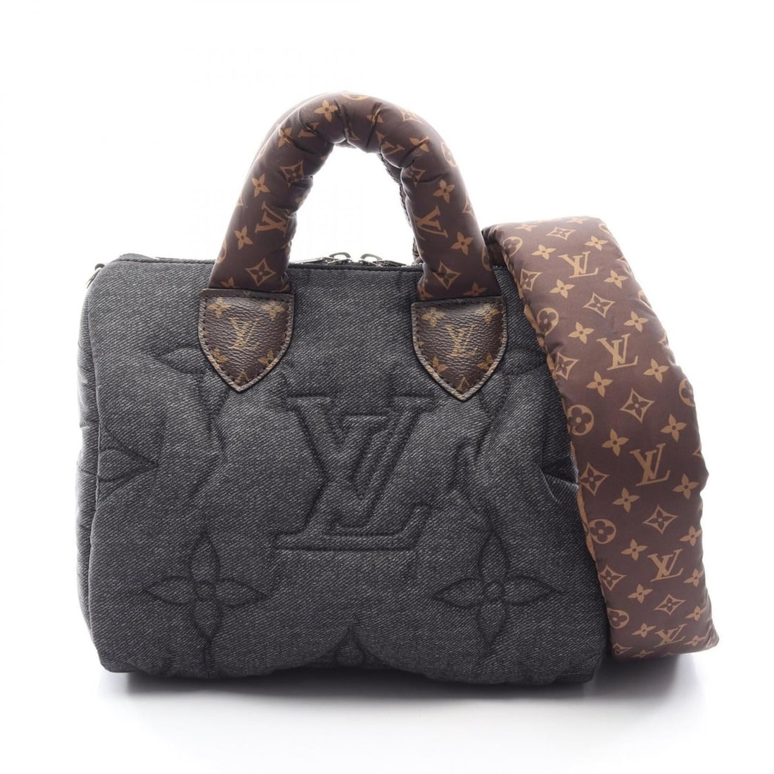 Louis Vuitton Speedy Bandoulière 25 LV Pillow 2-Way Handbag, Nylon Coated Canvas, Women's,: --- Catalog ---Category: SizeSize (HxWxD): 19cm x 25cm x 15cm / 7.48'' x 9.84'' x 5.9''Category: DesignType: HandbagColor: Brown, GrayGender: WomenMaterial: Nylon , PVC , Coated canvas Category: Gener
