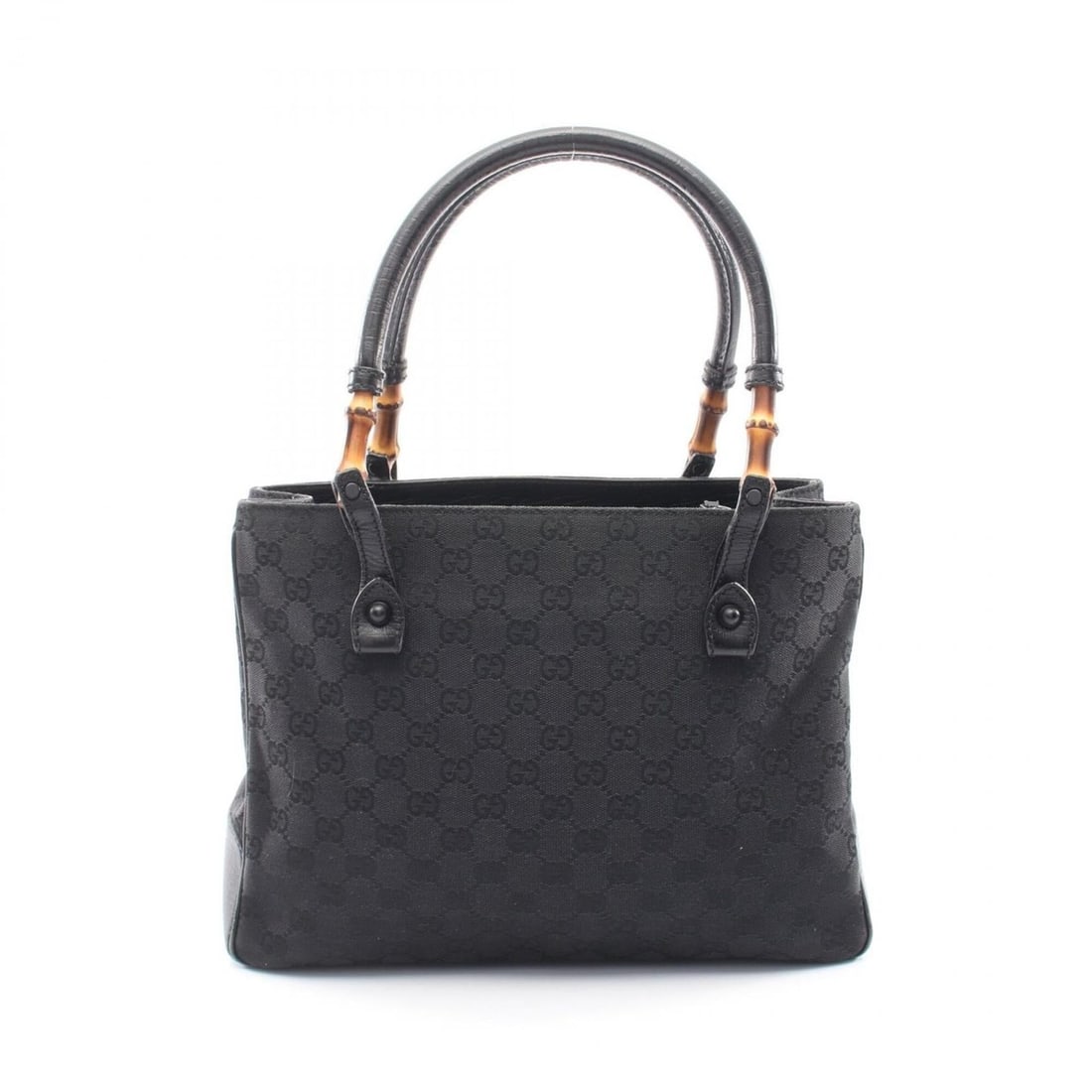 Gucci Bamboo GG Canvas Tote Bag Handbag Leather Women's Black 112526: --- Catalog ---Category: SizeSize (HxWxD): 22.5cm x 31cm x 10cm / 8.85'' x 12.2'' x 3.93''Category: DesignType: Handbag, Tote bagColor: BlackGender: WomenMaterial: Canvas , Leather Category: GeneralMP