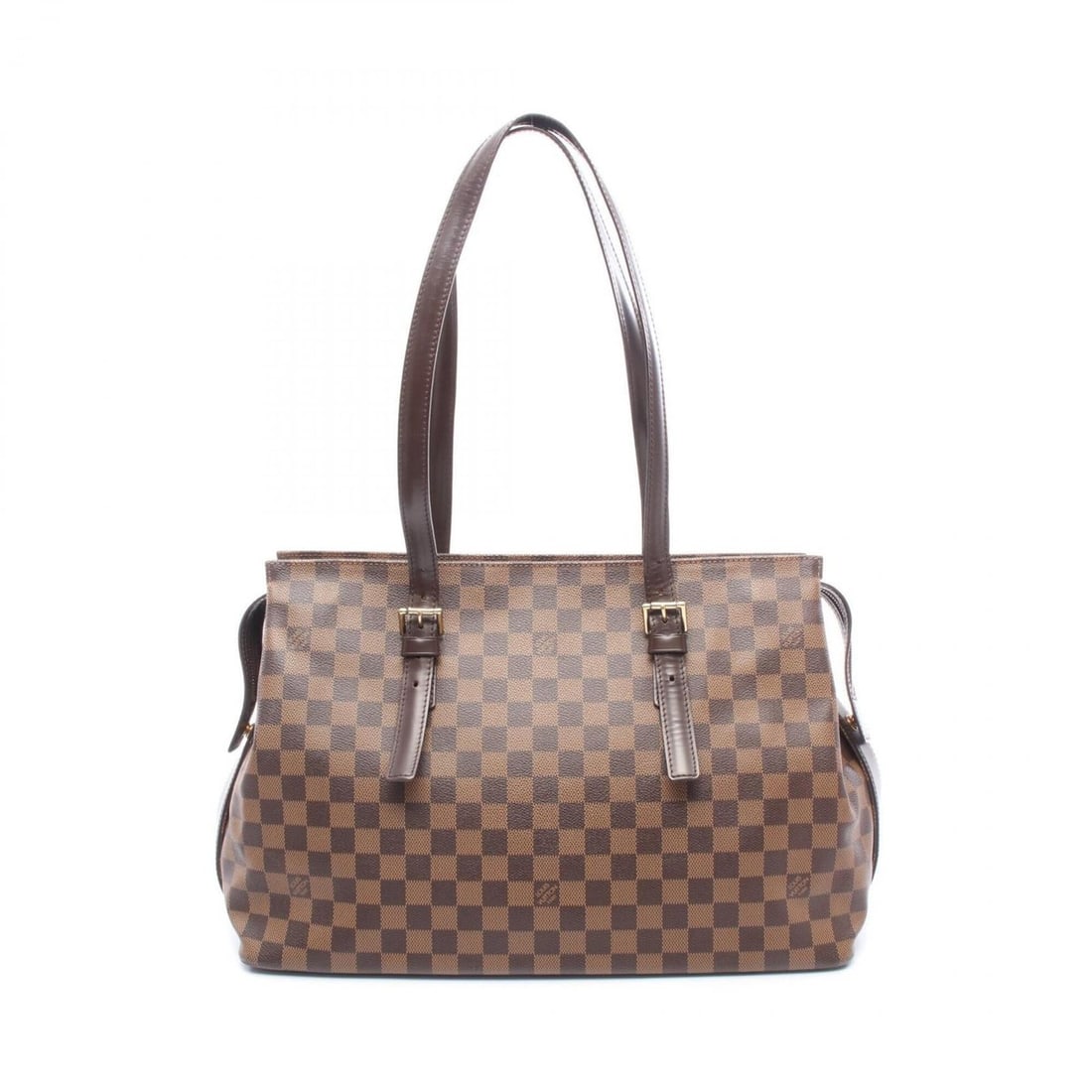 Louis Vuitton Chelsea Tote Bag Handbag, Coated Canvas and Leather, Damier Pattern, Women's, Brown,: --- Catalog ---Category: SizeSize (HxWxD): 28cm x 40cm x 14cm / 11.02'' x 15.74'' x 5.51''Category: DesignType: Handbag, Tote bagColor: Brown, EbeneGender: WomenMaterial: Coated canvas , PVC , Damier 