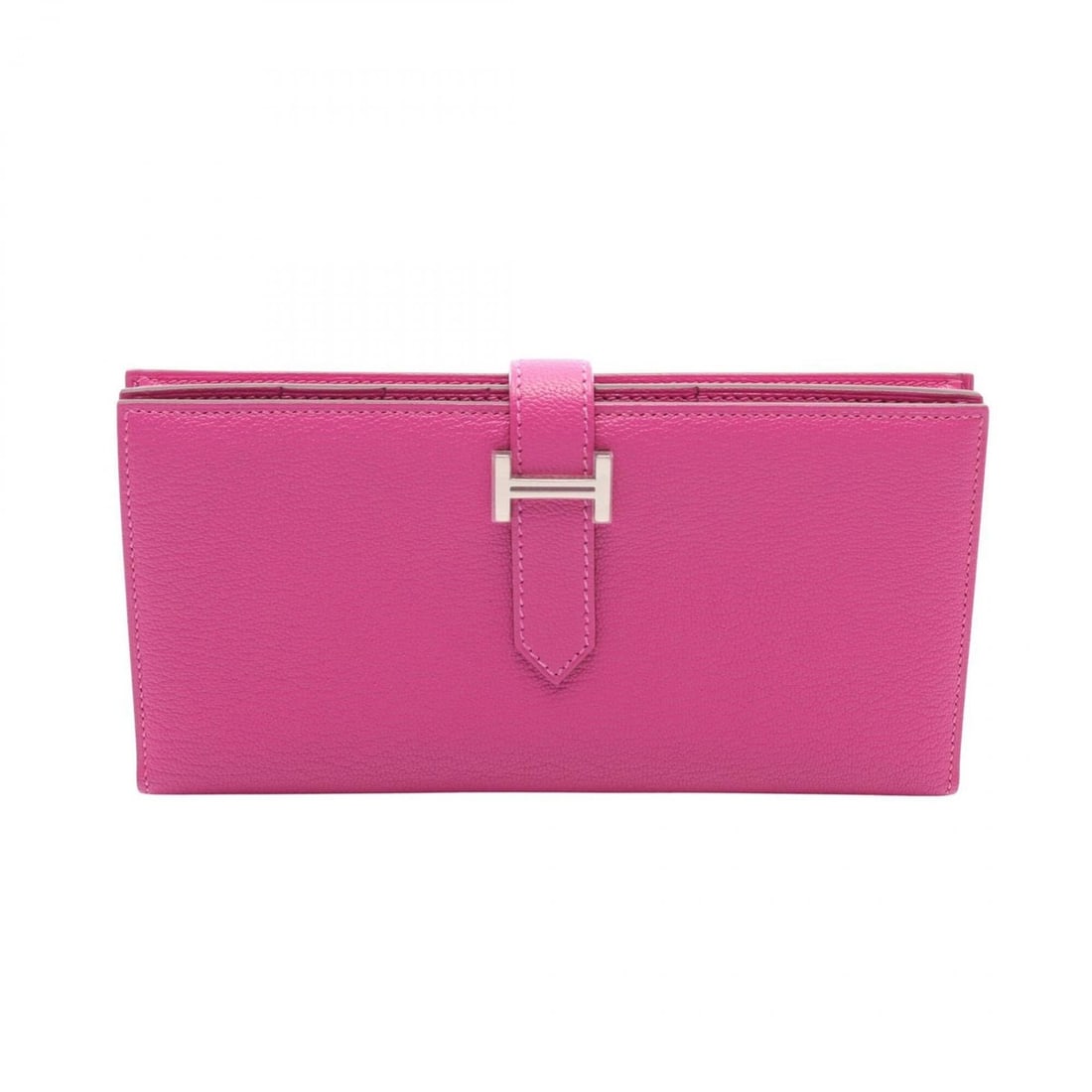 Hermes Bearn Soufflé Magnolia Bi-fold Long Wallet, Chevre Leather, Pink, 039078CK: --- Catalog ---Category: SizeSize (HxWxD): 9cm x 17.5cm x 2cm / 3.54'' x 6.88'' x 0.78''Category: DesignType: Long wallet (bi-fold)Color: PinkGender: WomenMaterial: Chevre leather Category: GeneralMPN