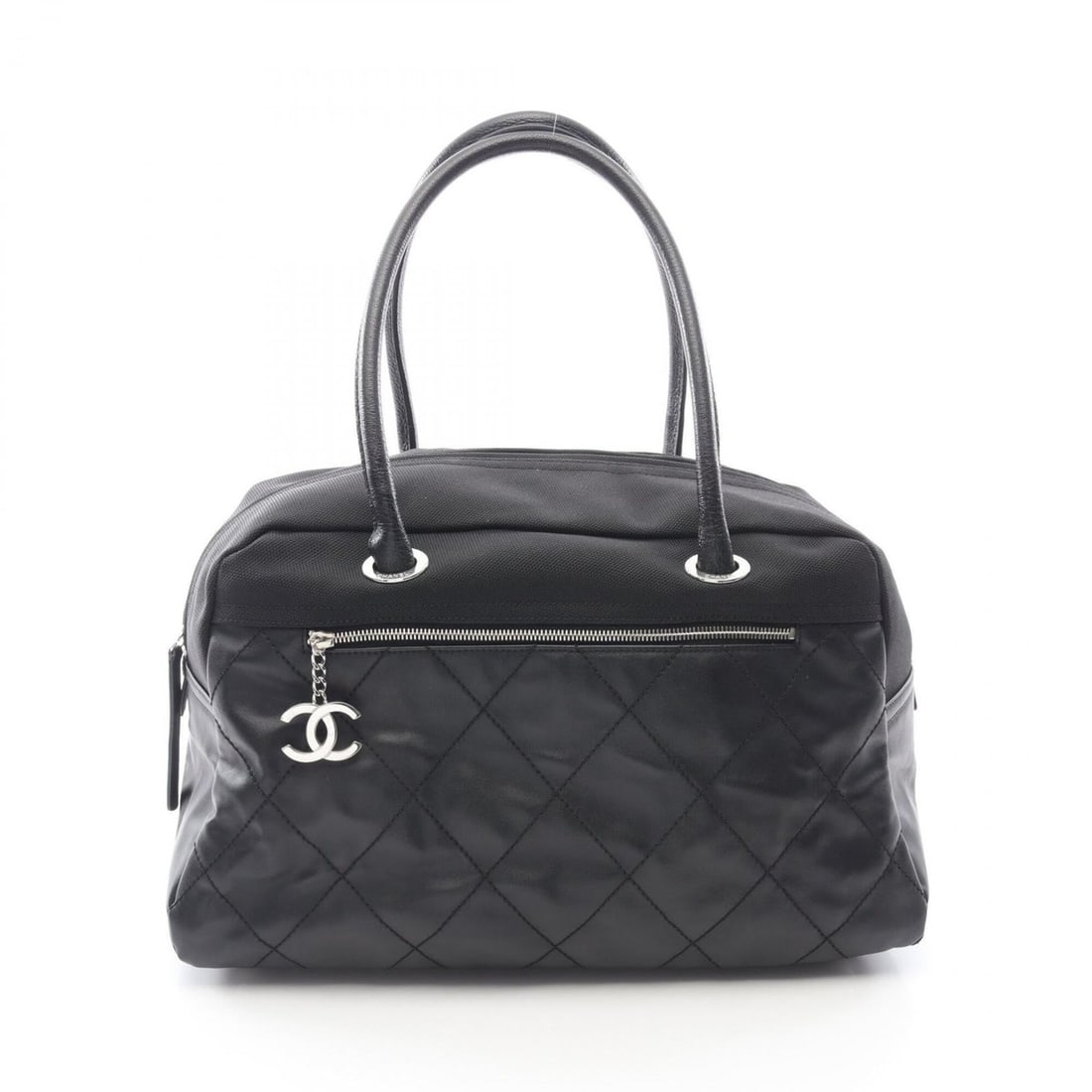 Chanel Paris Biarritz Boston Bag Handbag, Coated Canvas, Women's, Black: --- Catalog ---Category: SizeSize (HxWxD): 25cm x 42cm x 23cm / 9.84'' x 16.53'' x 9.05''Category: DesignType: Boston bag, HandbagColor: BlackGender: WomenMaterial: Coated canvas Category: GeneralBran
