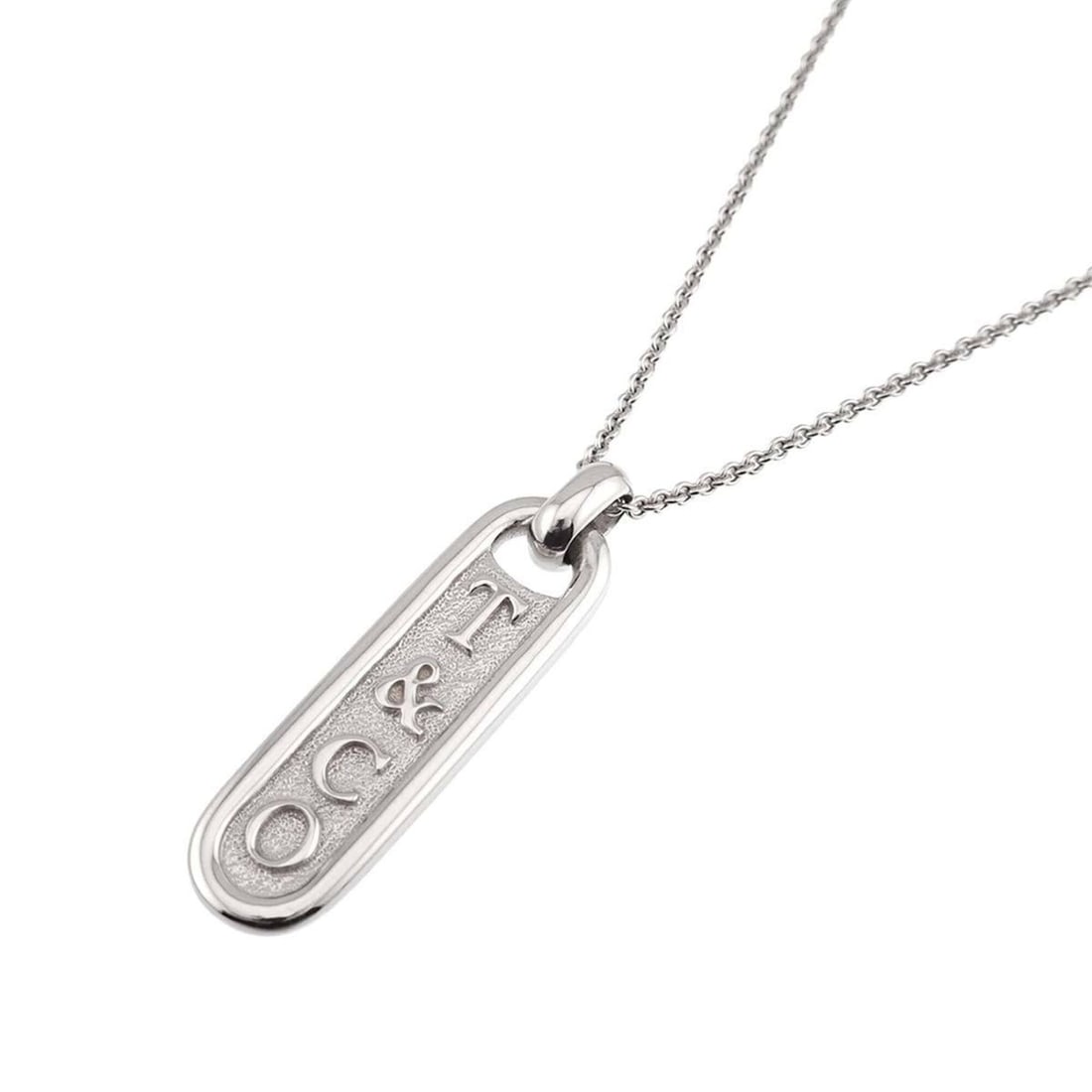 Tiffany & Co. Plate Necklace 50cm SV 925 Logo: --- Catalog ---Category: SizePendant Size: 37.6mm x 10mm / 1.48'' x 0.39''Neck Circumference: 50 cm / 19.68''Category: DesignGender: Women,MenMaterial: Silver 925Necklace Type: NecklaceCategory: Gener