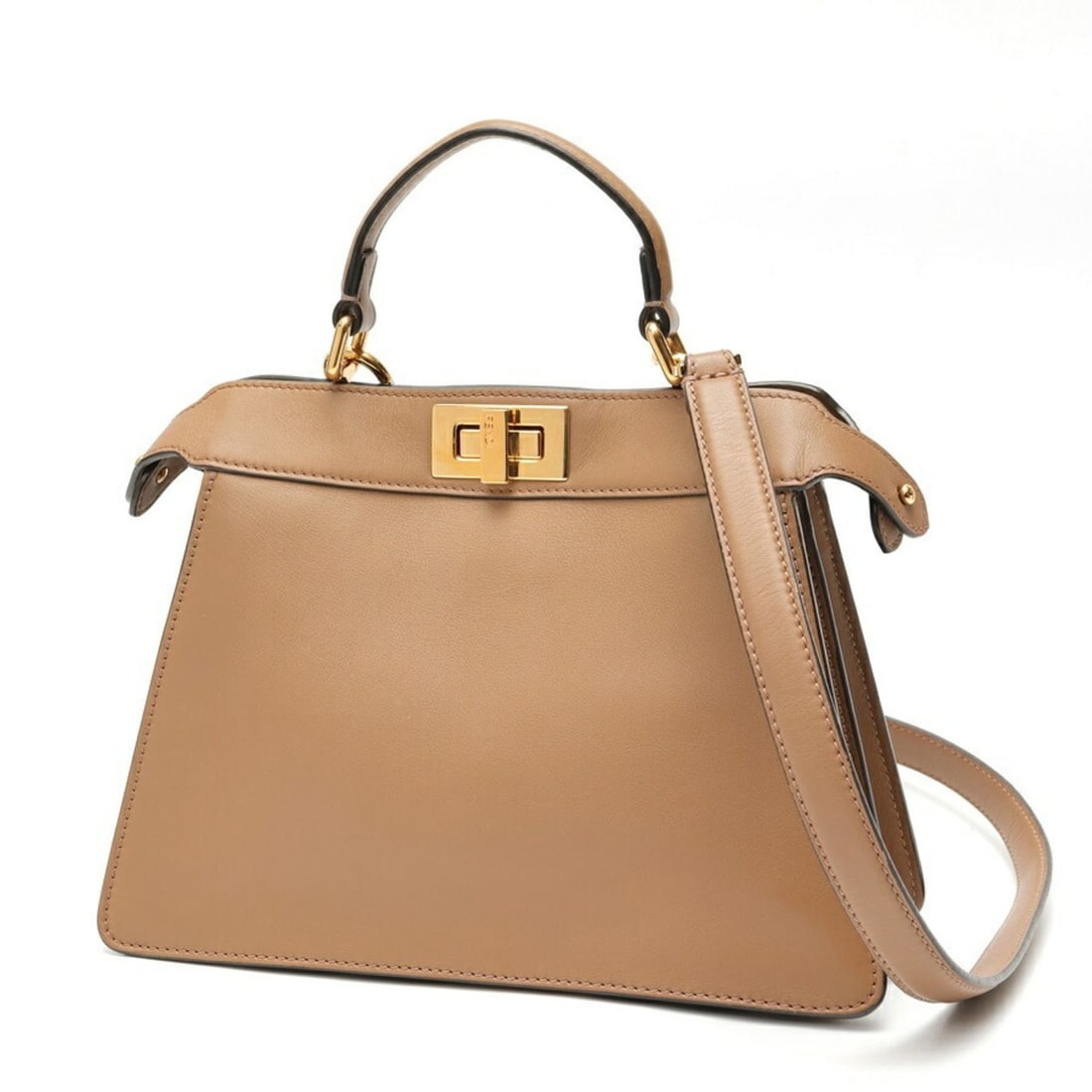 Fendi Peekaboo I See You Small Shoulder Bag 8BN327 Leather Brown (1 of 7)