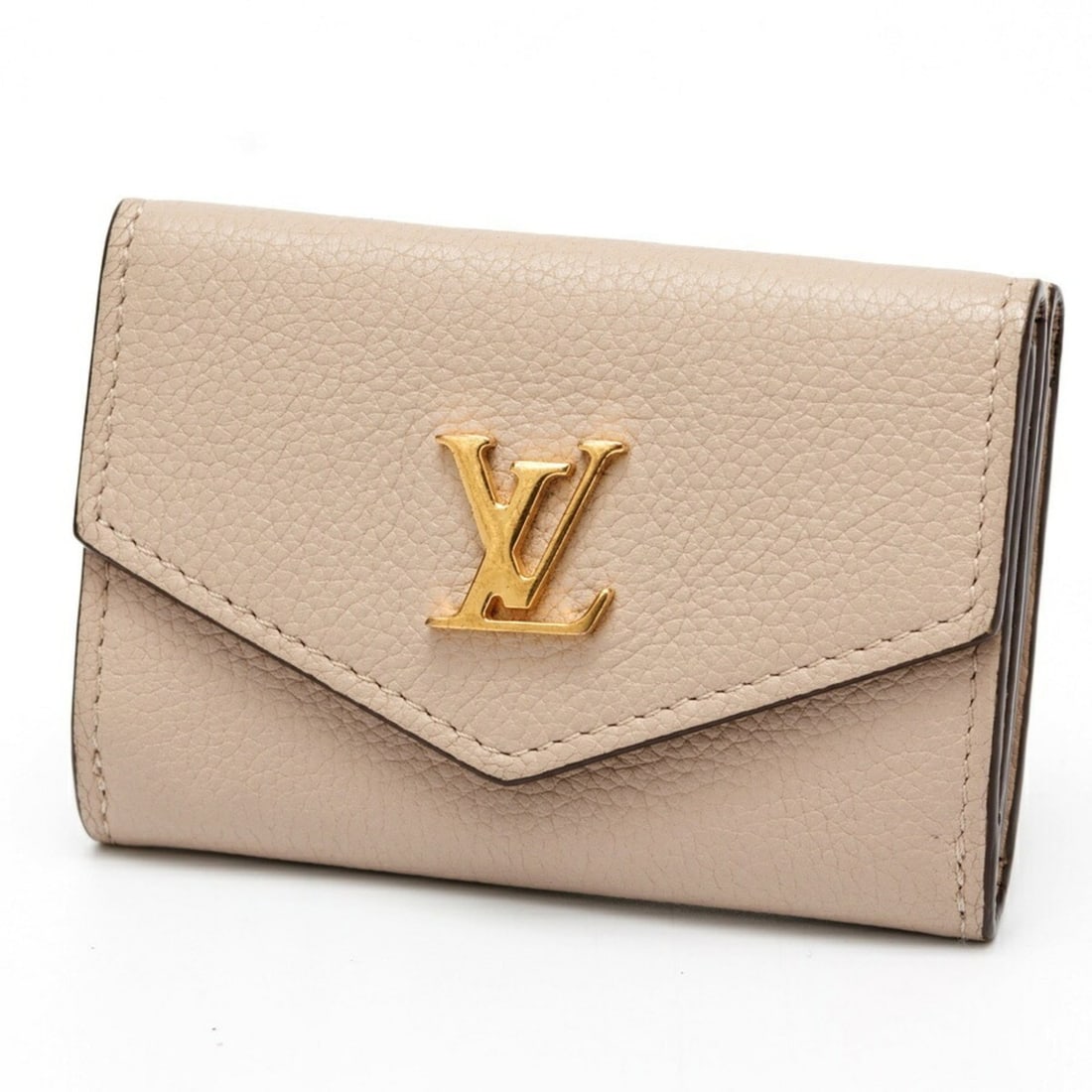 Louis Vuitton Portefeuille Lock Mini Tri-fold Wallet M69340, Calf Leather, Greige: --- Catalog ---Category: SizeSize (HxWxD): 7cm x 10cm x 2.5cm / 2.75'' x 3.93'' x 0.98''Category: DesignType: Wallet (tri-fold)Color: GrayishGender: WomenMaterial: Leather Leather/Fur Type: CalfskinCa