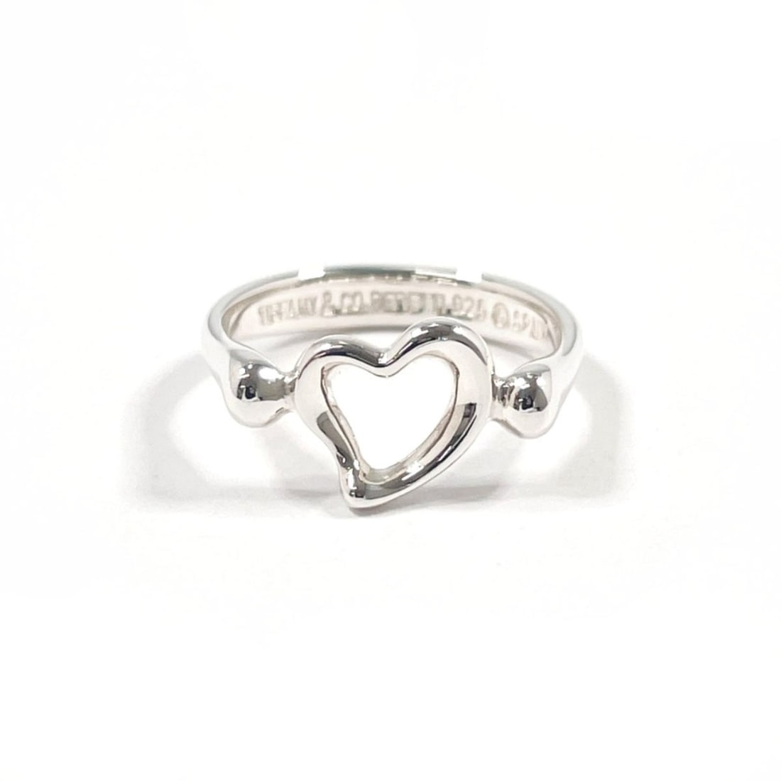 TIFFANY&Co. Tiffany Open Heart Elsa Peretti Ring, Sterling Silver 925, Size 9, Silver, Women's: --- Catalog ---Category: SizeJP Size: 9US Size: 5Category: DesignType: Band ringColor: SilverGender: WomenMaterial: Silver 925Category: GeneralBrand: TiffanyCountry of Origin: Spain--- Item List ---Se