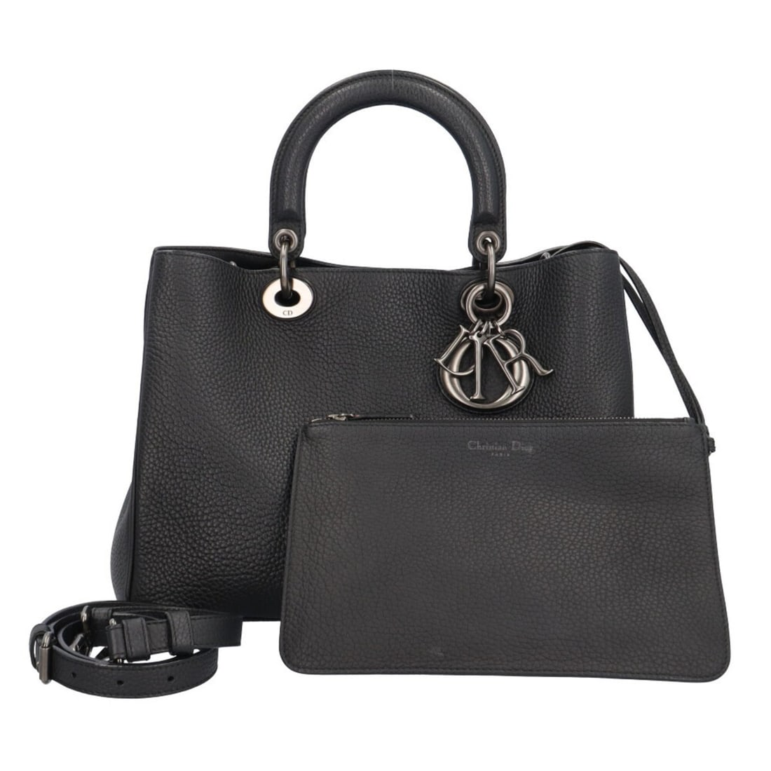 Christian Dior Diorissimo Medium Shoulder Bag, Leather, Black, Women's, 2-way: --- Catalog ---Category: SizeSize (HxWxD): 23cm x 32cm x 11cm / 9.05'' x 12.59'' x 4.33''Category: DesignType: Pouch, Shoulder bagColor: BlackGender: WomenMaterial: Leather Category: GeneralMPN: 09-MA