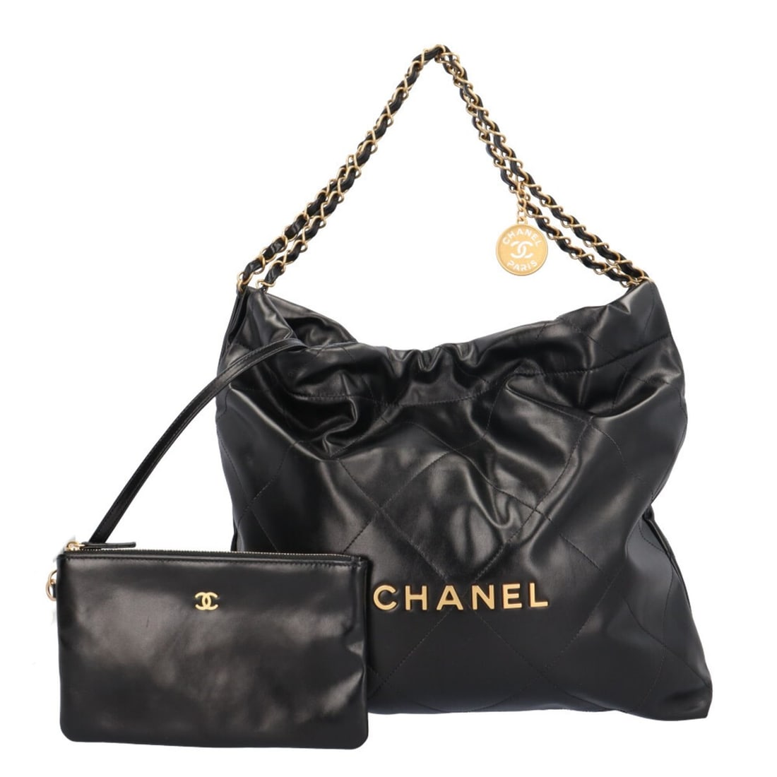 Chanel 22 Small Shoulder Bag, AS3260, Black, Women's, Chain (1 of 8)