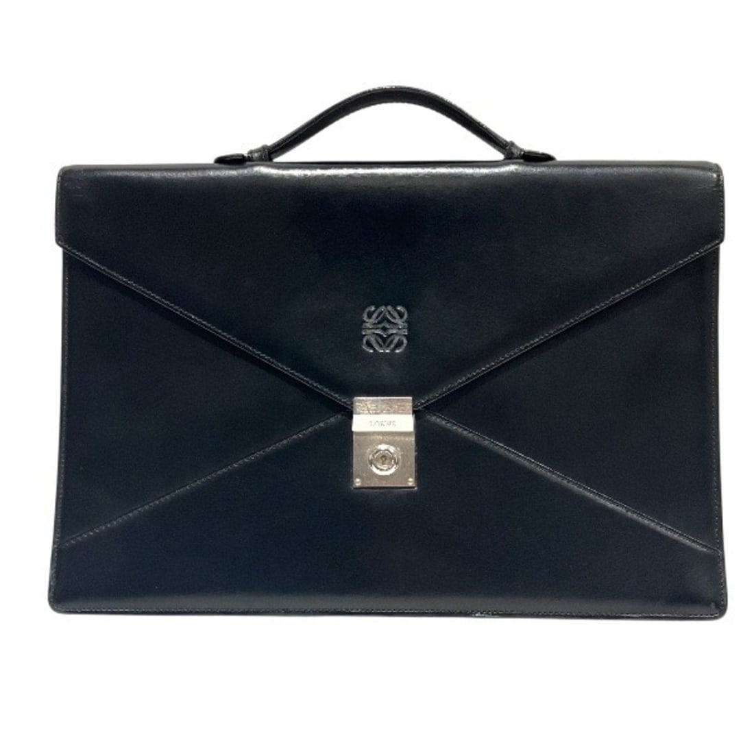 LOEWE Anagram Envelope Briefcase Handbag Business Bag for Men and Women: --- Catalog ---Category: SizeSize (HxWxD): 27cm x 39cm x 5cm / 10.62'' x 15.35'' x 1.96''Category: DesignType: Briefcase, HandbagColor: BlackGender: Men,WomenMaterial: Leather Category: GeneralBrand: 