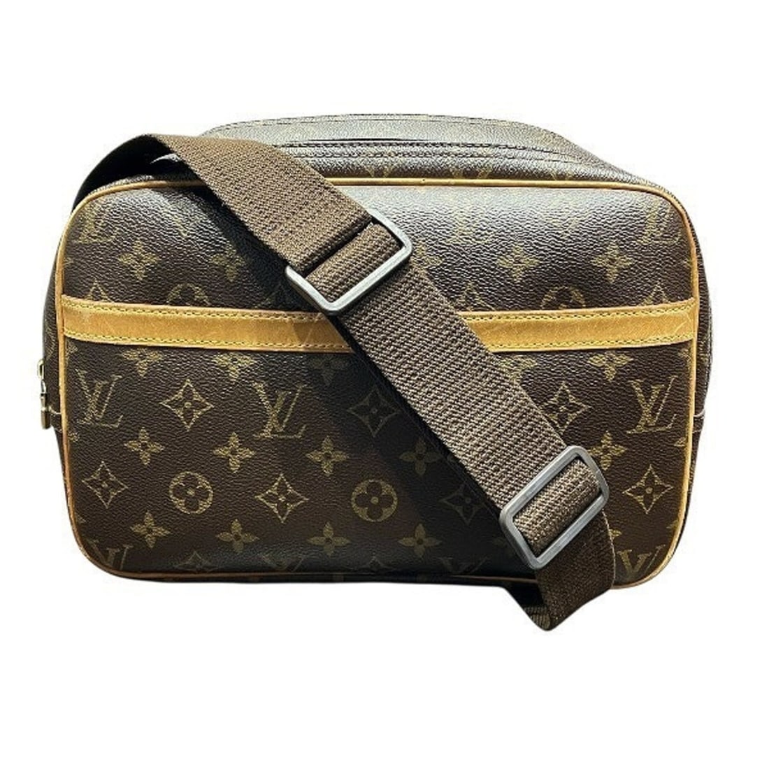 Louis Vuitton Monogram Reporter PM M45254 Handbag Shoulder Bag for Men and Women: --- Catalog ---Category: SizeSize (HxWxD): 21.5cm x 28.5cm x 14cm / 8.46'' x 11.22'' x 5.51''Strap Length: 80cm - 122cm / 31.49'' - 48.03''Category: DesignType: Shoulder bagColor: BrownGender: Men,Wom
