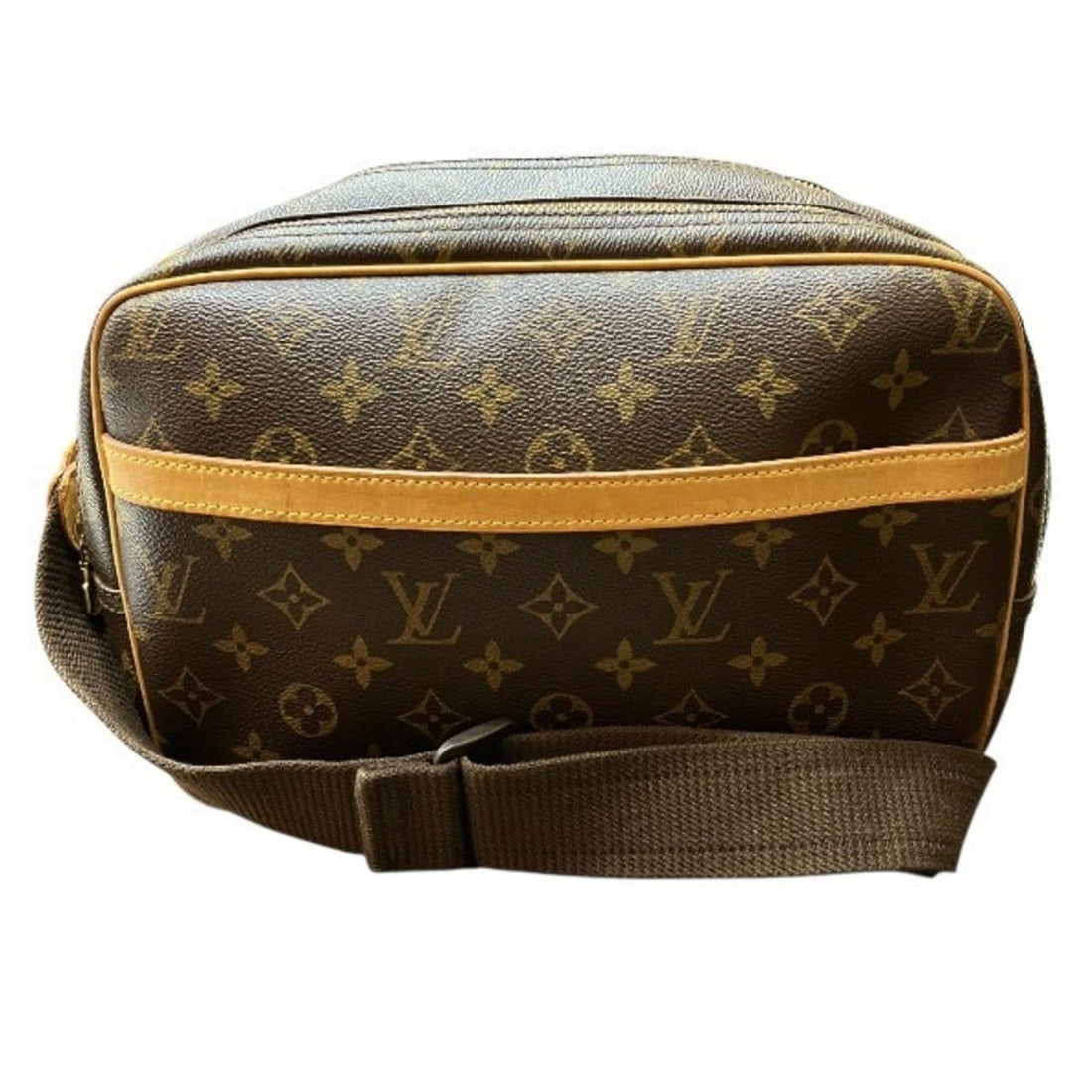 Louis Vuitton Monogram Reporter PM M45254 Handbag Shoulder Bag for Men and Women: --- Catalog ---Category: SizeSize (HxWxD): 22cm x 28cm x 15cm / 8.66'' x 11.02'' x 5.9''Strap Length: 84cm - 130cm / 33.07'' - 51.18''Category: DesignType: Shoulder bagColor: BrownGender: Men,WomenMat